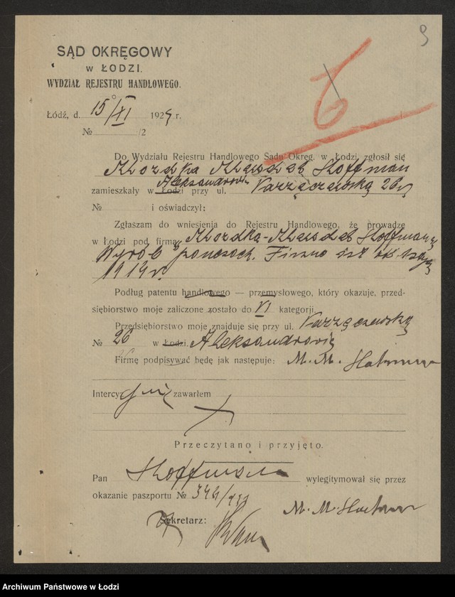 Obraz 11 z jednostki "Mordka Mendel Hoffman- wyrób pończoch"