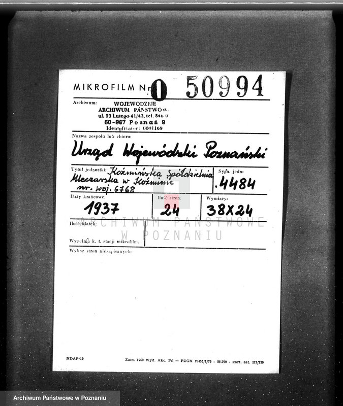 image.from.unit.number "Koźmińska Spółdzielnia Mleczarska w Koźminie nr woj. 6768"