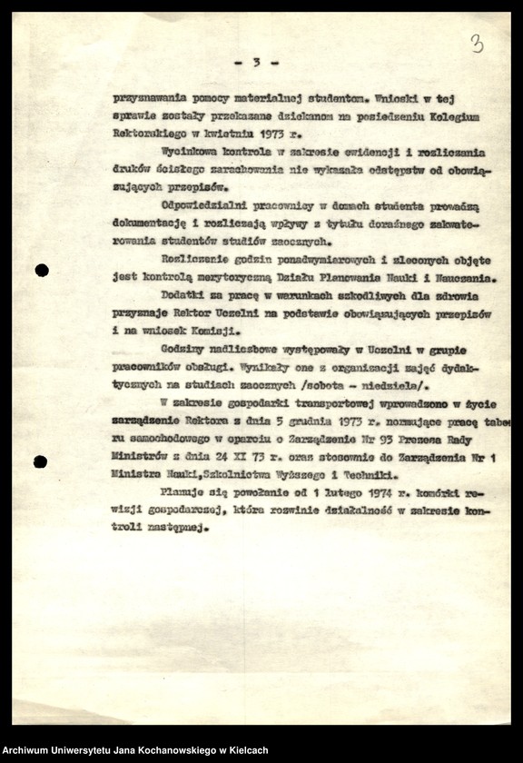 image.from.unit.number "Sprawozdanie z wykonania planu rewizji gospodarczej i kontroli funkcjonalnej w Wyższej Szkole Nauczycielskiej i Wyższej Szkole Pedagogicznej w Kielcach za lata 1973, 1975"