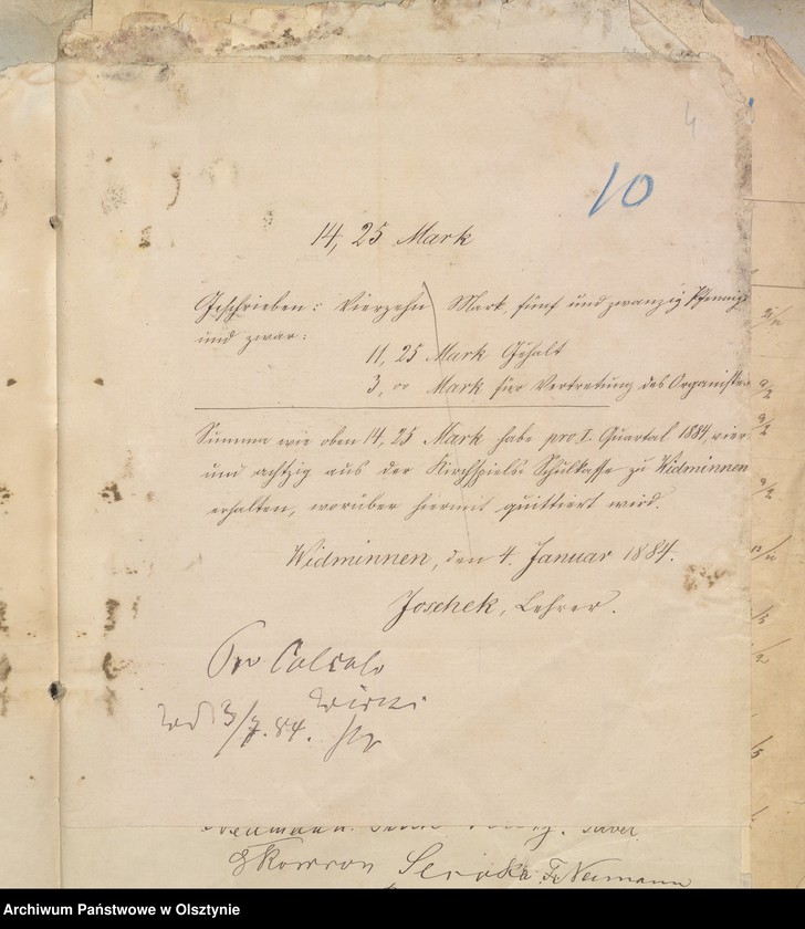 image.from.unit.number "Einnahme und Ausgabe Beläge der Kirchspielsschulkasse zu Widminnen"