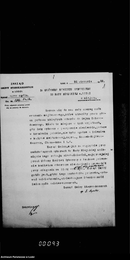 Obraz 5 z jednostki "Akta dotyczące wyborów do Rady Miejskiej"