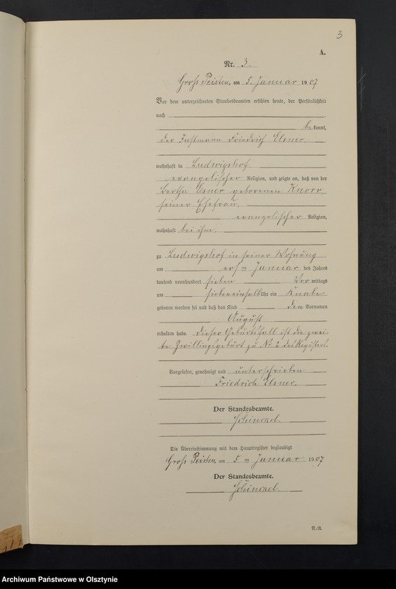 Obraz 5 z jednostki "Geburts-Neben-Register Nr 1 - 35"