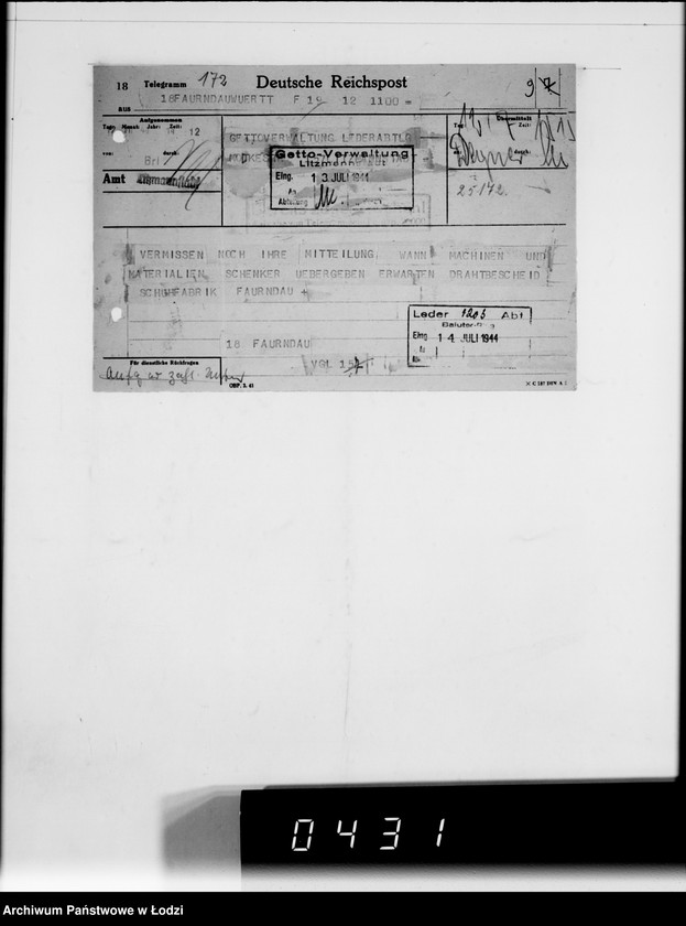 Obraz 13 z jednostki "Württembergische Schuhfabrik Faurndau G.m.b.H.Schriftwechsel"