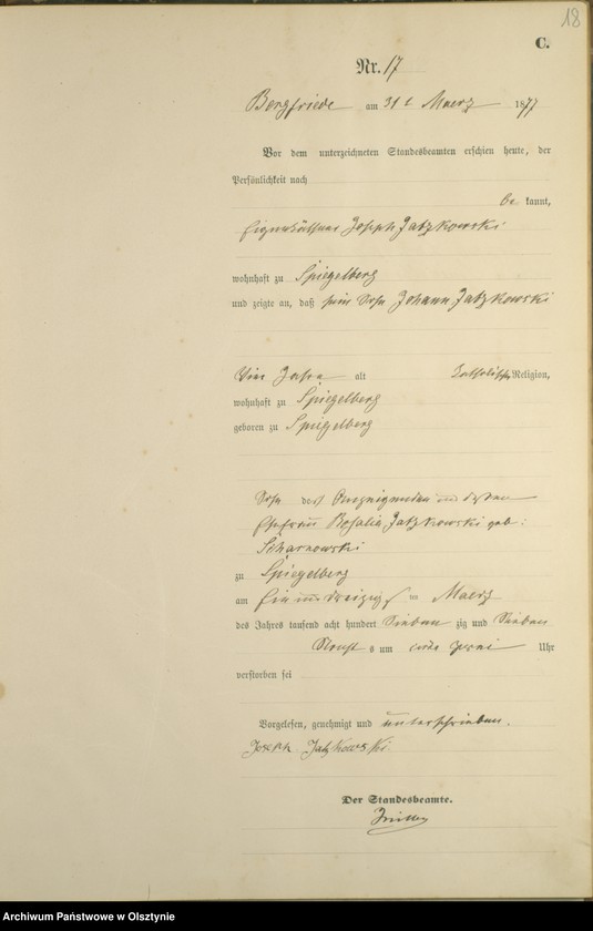 image.from.unit.number "Sterbe-Haupt-Register Nr 1 - 71"