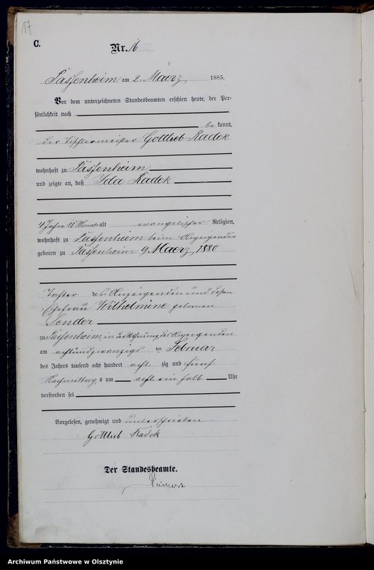 image.from.unit.number "Sterbe-Haupt-Register Nr 1 - 101"