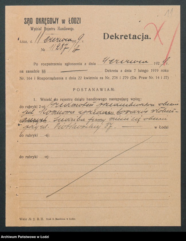 Obraz 13 z jednostki "J. G.Strutcowski- sprzedaż towarów bawełnianych i sztucznego jedwabiu"