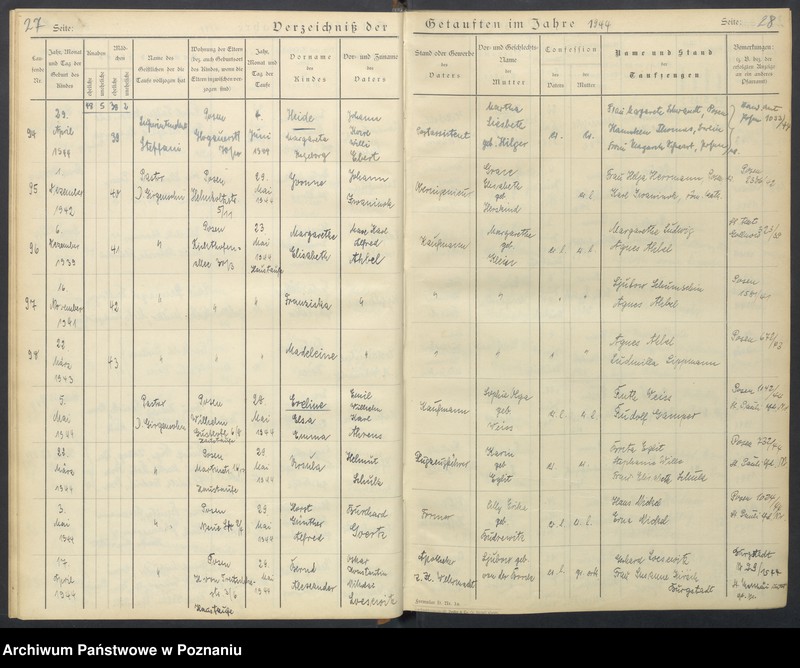 Obraz 17 z jednostki "Verzeichnis der Getauften"