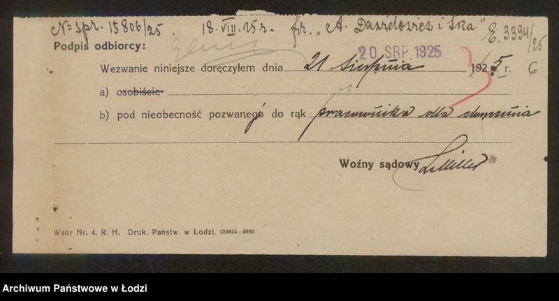 Obraz 8 z jednostki "Aron Dawidowicz- ekspedycja przewozowa i paczek pocztowych"