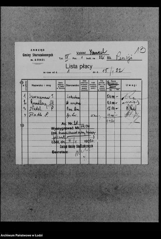 Obraz 17 z jednostki "Listy płacy, asygnaty"