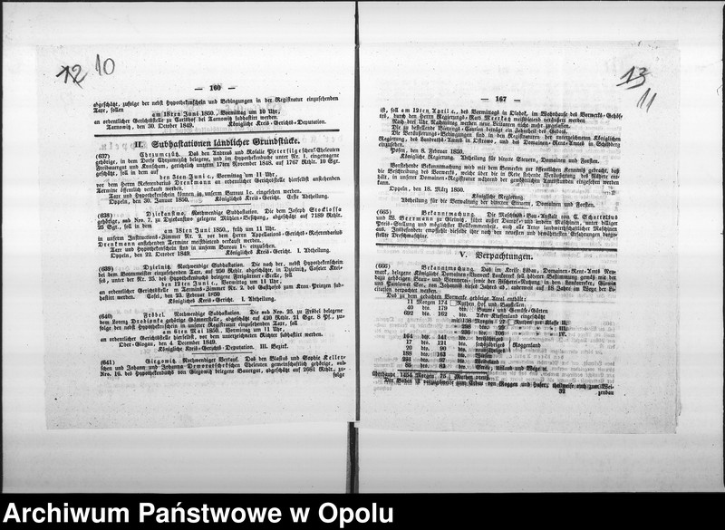 Obraz 11 z jednostki "Acta des Magistrats zu Oppeln betreffend die Prüfung der Anlage eines neuen massiven Töpfernhauses in der Besitzung No 3 b am Karlsplatze de anno 1850"