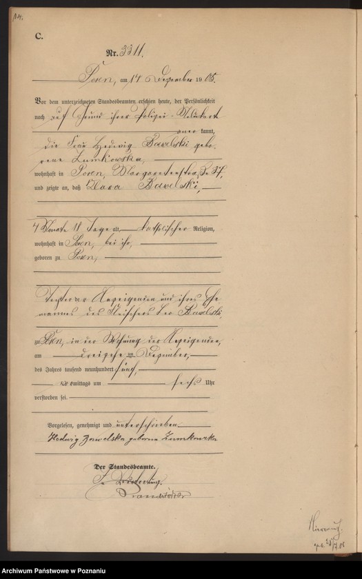 Obraz 16 z jednostki "Księga miejscowa zgonów tom VII"