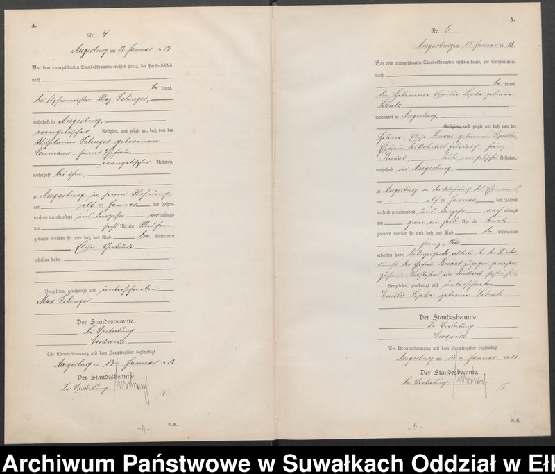 image.from.unit.number "Geburts-Register (Neben-Register) Standesamt Angerburg"