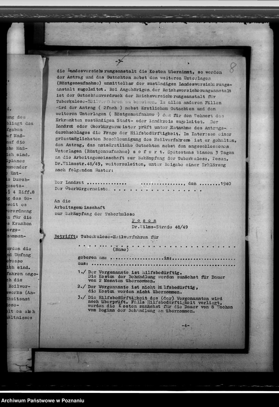 Obraz 12 z jednostki "Hygienische Verhältnisse der Ansiedlungsdörfer für Umsiedler aus Galizien. Bekämpfung der Tuberkulose"