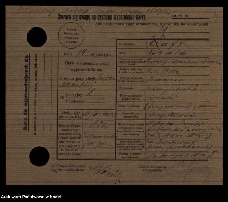 Obraz 5 z jednostki "[Spis ludności Łodzi] Zajdel - Zajderman"