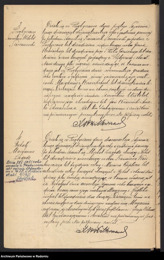 Obraz 4 z jednostki "[Duplikat akt urodzonych, zaślubionych i zmarłych parafii Przybyszew w 1919 roku]"