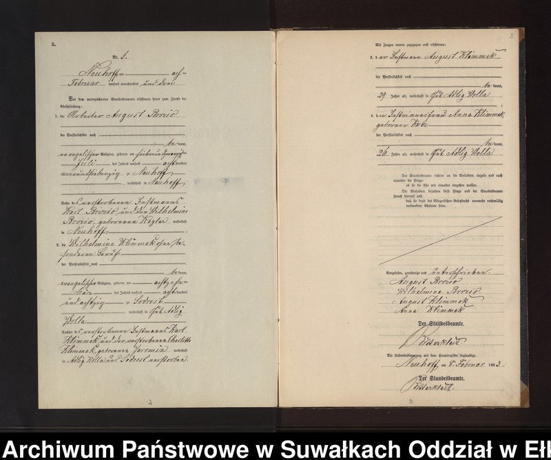 image.from.unit.number "Heiraths-Neben-Register des Preussischen Standes-Amtes Neuhoff Kreis Loetzen"