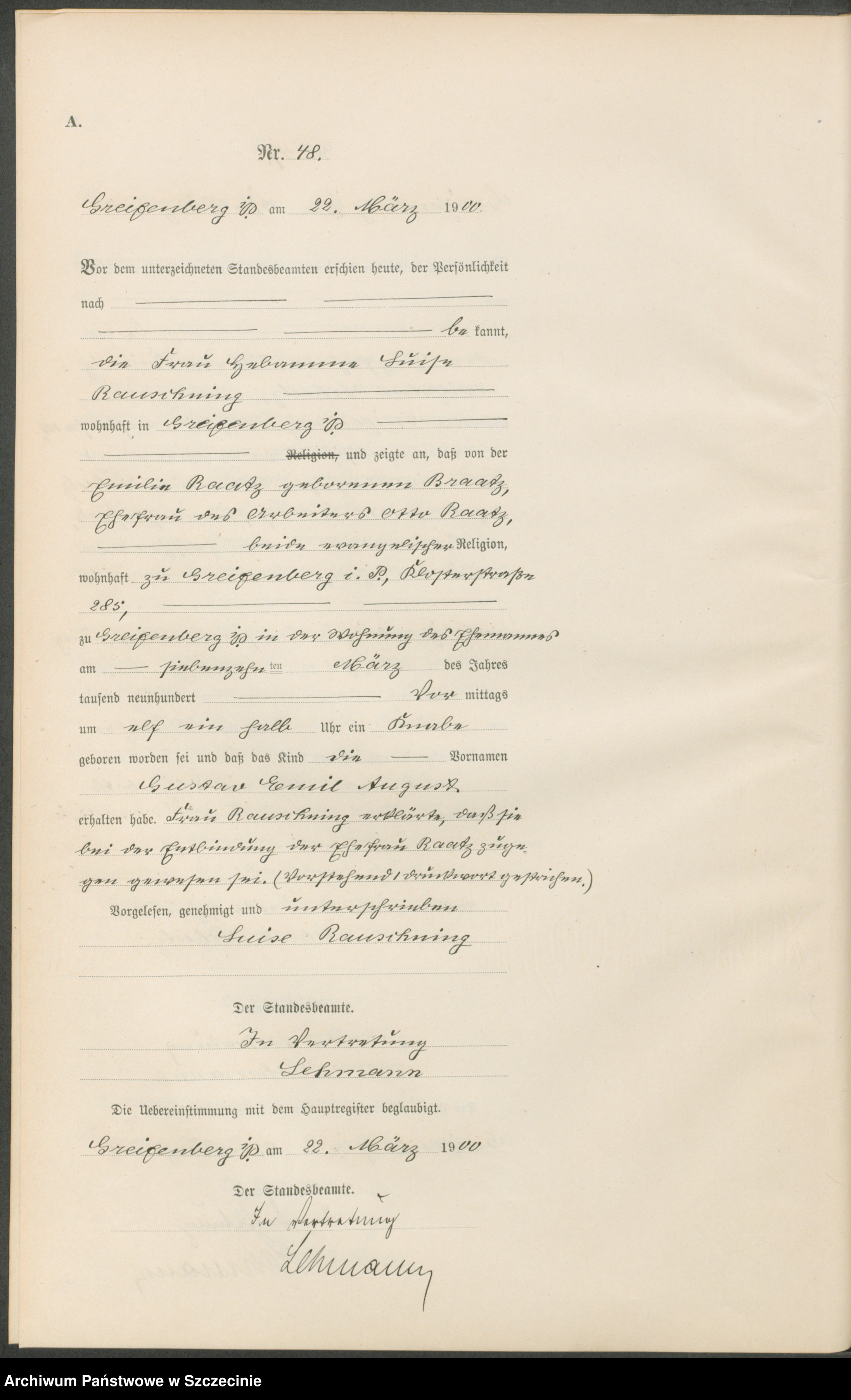 Skan z jednostki: Geburts-Register (Neben-Register)