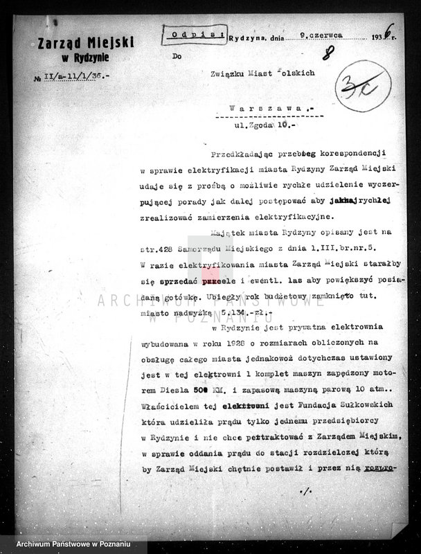 Obraz 12 z jednostki "Elektrownia - Spółdz. z odpowiedzialnością udz. w Rydzynie"