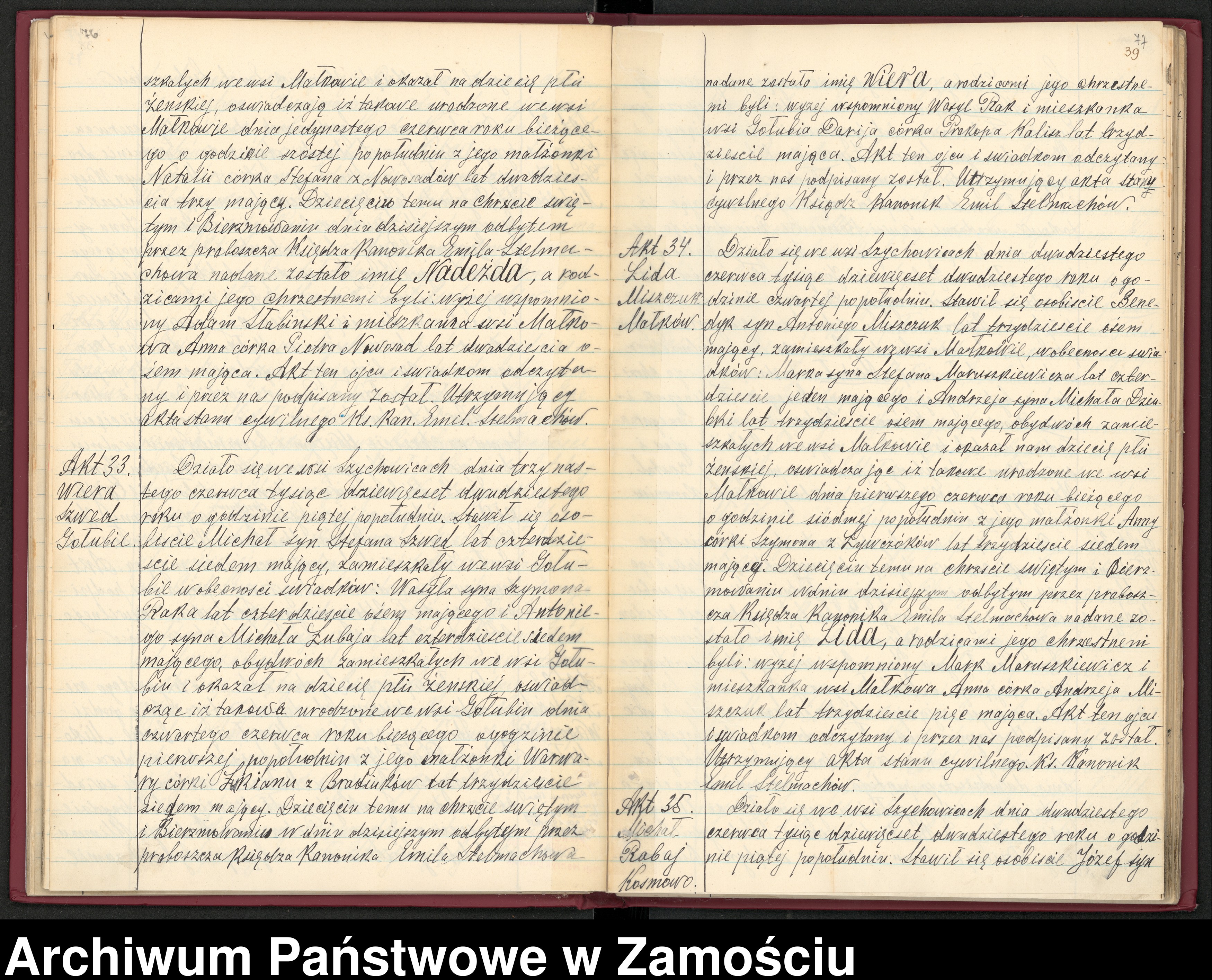 Skan z jednostki: Akta urodzeń