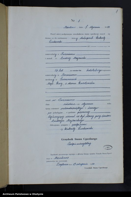 image.from.unit.number "Księga zgonów Nr 1 - 38,1 - 42,1 - 45 i 1 - 62 /brak lat 1890 - 1895/ /przepisana w języku polskim z oryginału niemieckiego w dniach16.07.-22.08.1950"