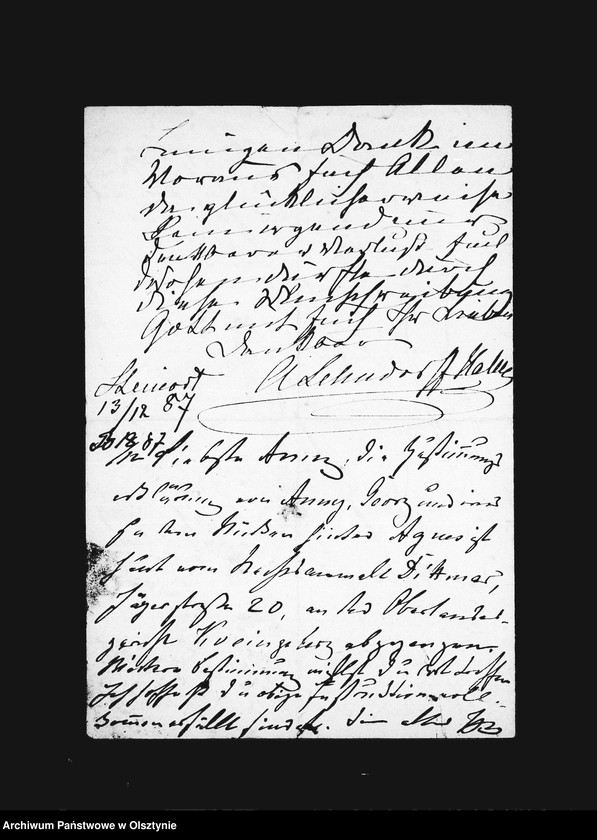 image.from.unit.number "/Entwürfe der Anna Gfin Lehndorff geb. Hahn zu Briefen an den Kaiser, ihren Mann, die Kinder, ihre Brüder Friedrich, Franz u. Max, an die Herzogin, wegen Annies Heirat mit dem Gf. Bniński, 10 Briffe an Paula u. a. /"