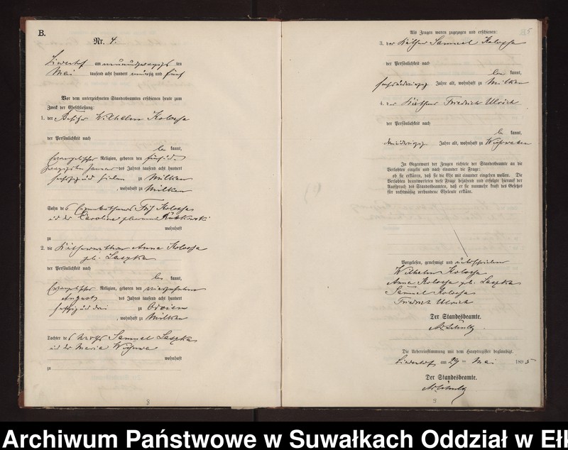 image.from.unit.number "Heiraths-Neben-Register des Preussischen Standes-Amtes Milken Kreis Loetzen"