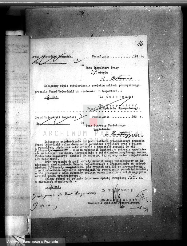 image.from.unit.number "Zatwierdzenie zakładu przemysłowego /młyna/ w Borku, pow. krotoszyński własność E. Sobańskiego"