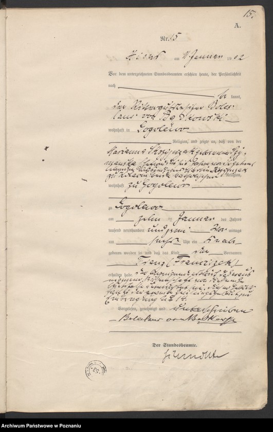 Obraz 18 z jednostki "Geburts-Haupt-Register"