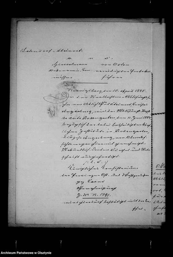 image.from.unit.number "/Recess in der Reallasten- Ablösungssachen der Kirchengemeinde Rosengarten von der Kgl. Gen. Kommision für die Provinzen Ost- u. Westpreussen u. Posen mit Ablösungsberechnung in Abschrift/"