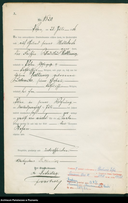 Obraz 8 z jednostki "Księga miejscowa urodzeń tom IV"