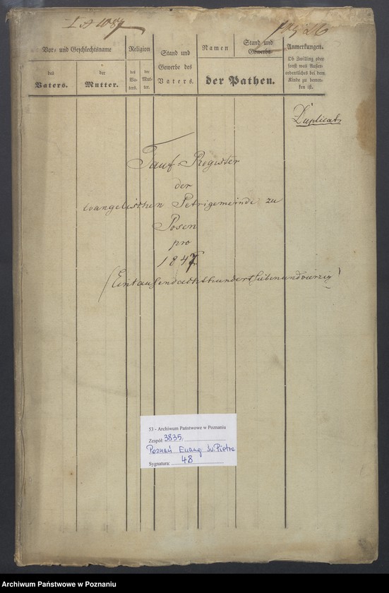 Obraz 2 z jednostki "Taufregister-Duplikat"