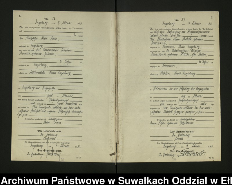image.from.unit.number "[Sterbe - Register (Neben - Register) Standesamt Angerburg einschl. der Bezirke Gross Strengeln, Kehlen und Prinowen]"