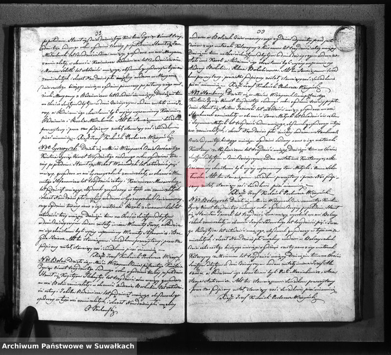 image.from.unit.number "Księga duplikat urodzenia, małżeństw i zejscia parafii wiżayńskiey z roku 1837"