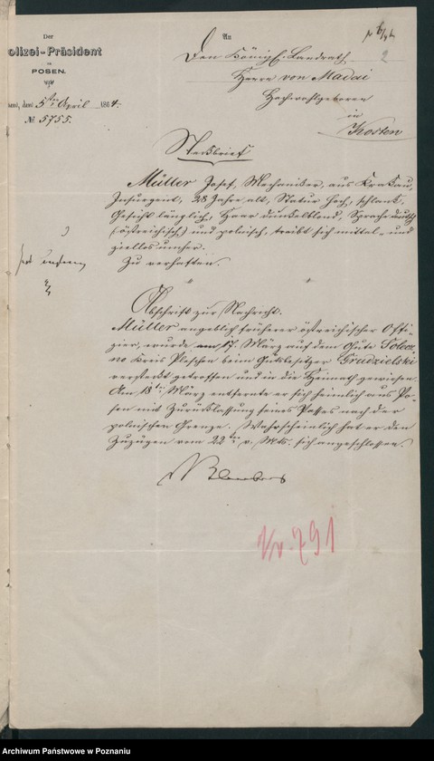 Obraz 5 z jednostki "Signalements pp. /imienne spisy powstańców 1863/4 dla landrata von Madaia/."