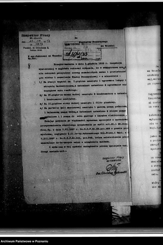 Obraz 12 z jednostki "Zatwierdzenie zakładu przemysłowego /urządzenie cukrowni we Wrześni/ Spółka Akcyjna"