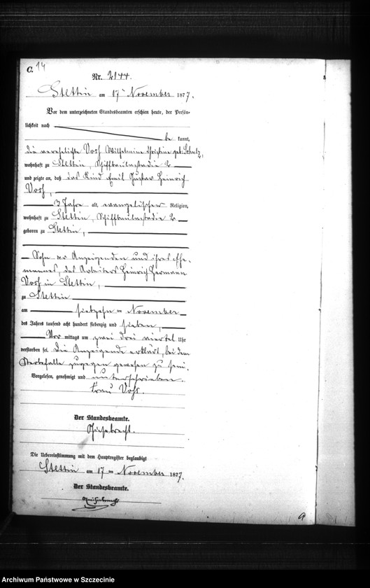 Obraz 17 z jednostki "Sterbe-Register (Neben-Register) Band VI"