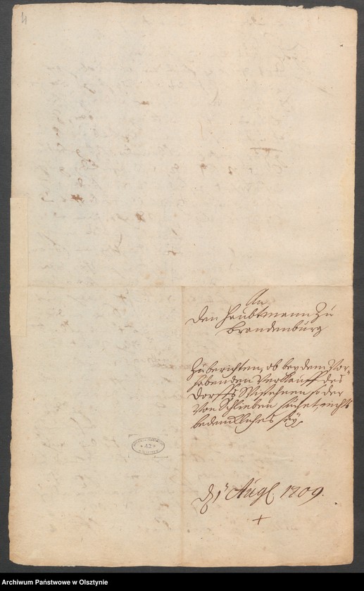 image.from.unit.number "Wisdehnen, H.[Haupt] A. [Amt] Brandenburg [Pokarmin]. Acta die Confirmaion des Kaufkontrakts zwischen dem Hof=und Legationsrath Andreas Ernst v. [von] Schlieben und dem Könighöfischen Stadtrath Bernh. [ Bernhard] Albrecht"