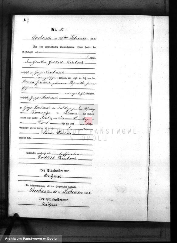 image.from.unit.number "Geburts-Neben-Register Standes-Amt Leubusch 1884"