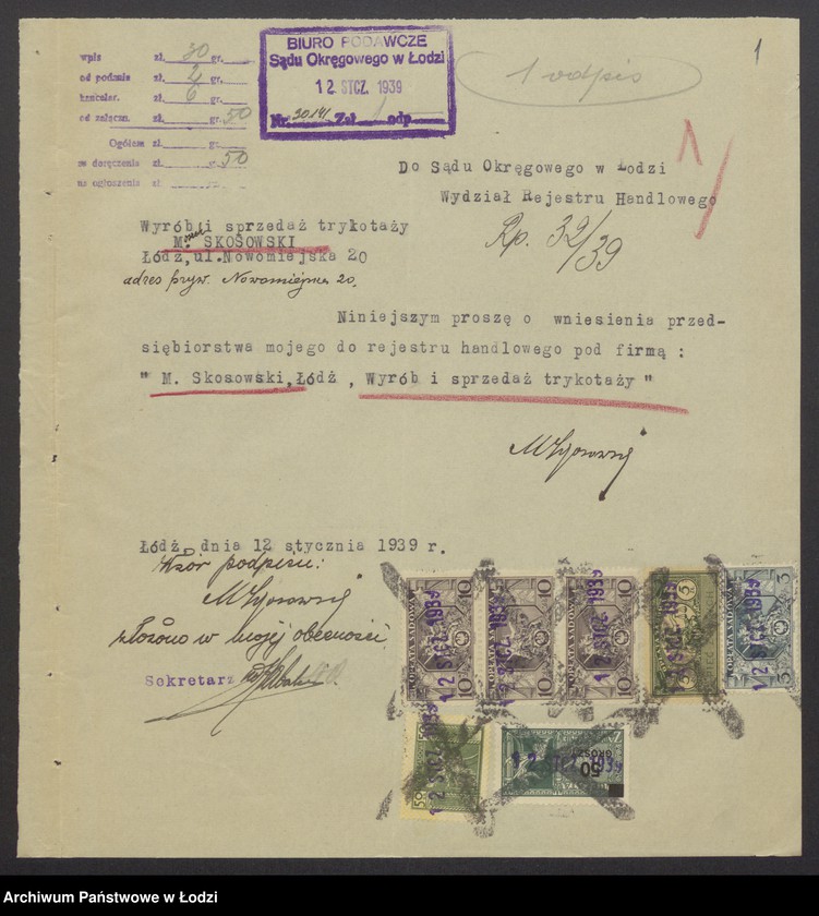 Obraz 3 z jednostki "Moszek Skoszowski – wyrób i sprzedaż trykotaży"