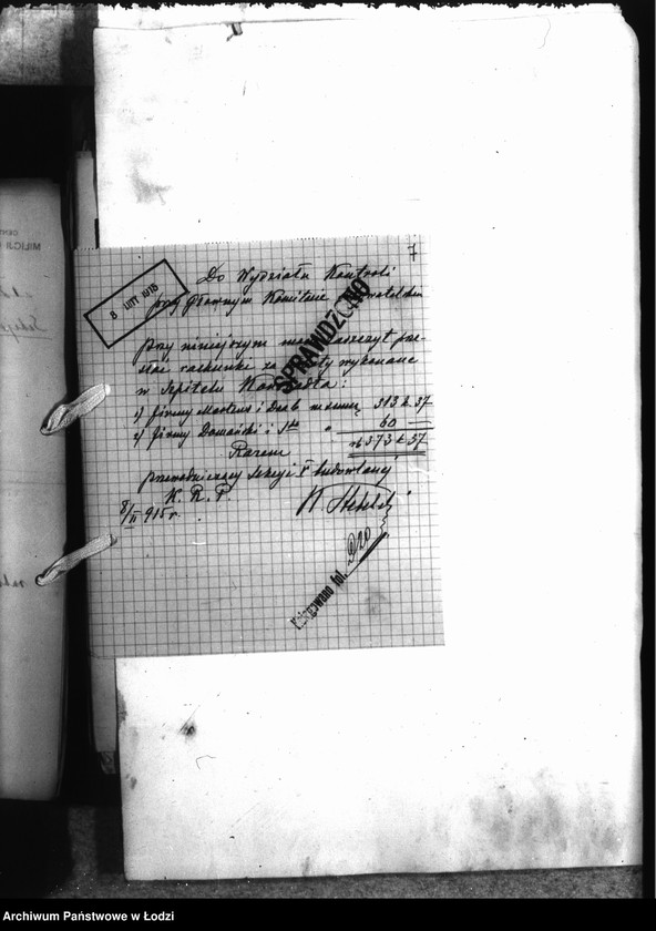 Obraz 10 z jednostki "Korespondencja Sekcji Budowlanej [z Komitetem Kontroli-rachunki, rozliczenia za wykonane prace]"