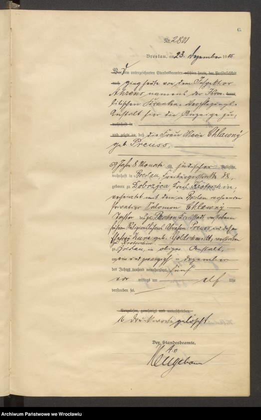 image.from.unit.number "Sterbe-Haupt-Register Breslau II 1905 Band 8"