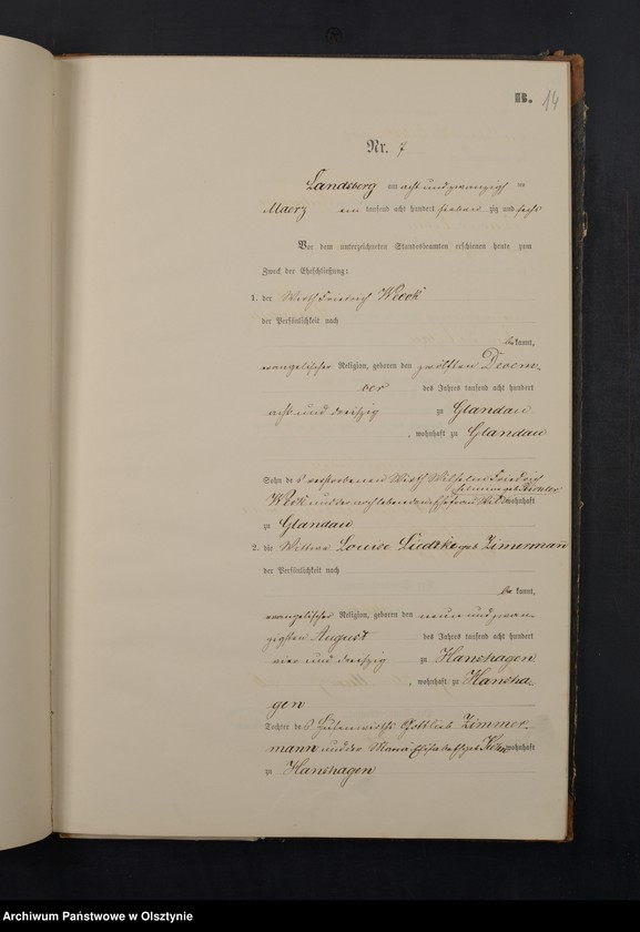 image.from.unit.number "Heiraths-Neben-Register Nr 1 - 21"