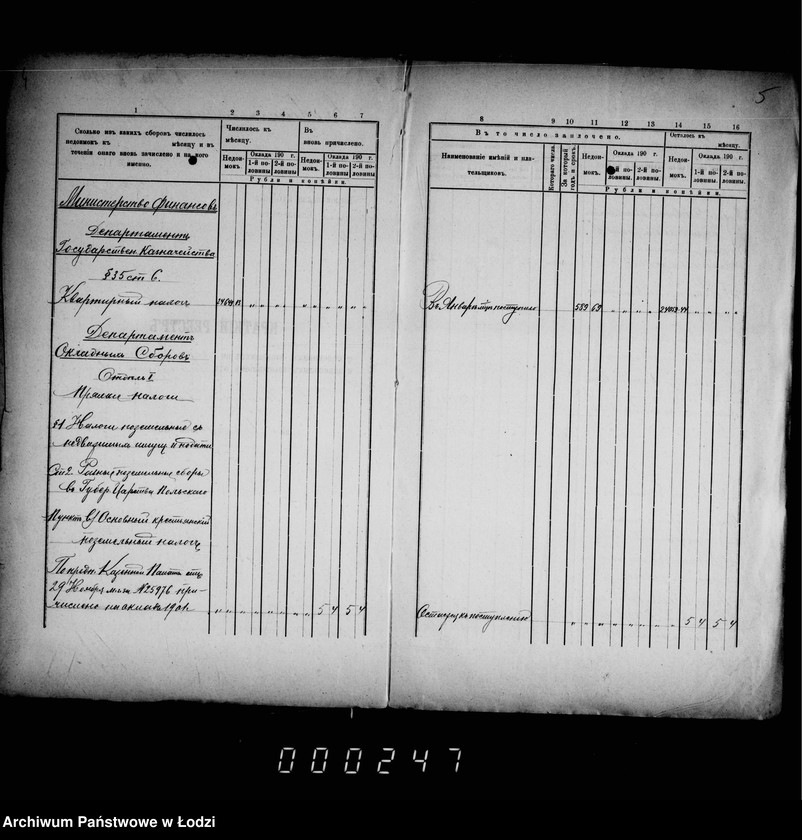 Obraz 8 z jednostki "O nedoimkach po knigam Lodzinskago Uezdnago Kaznačejstva za I polovinu 1901 goda"