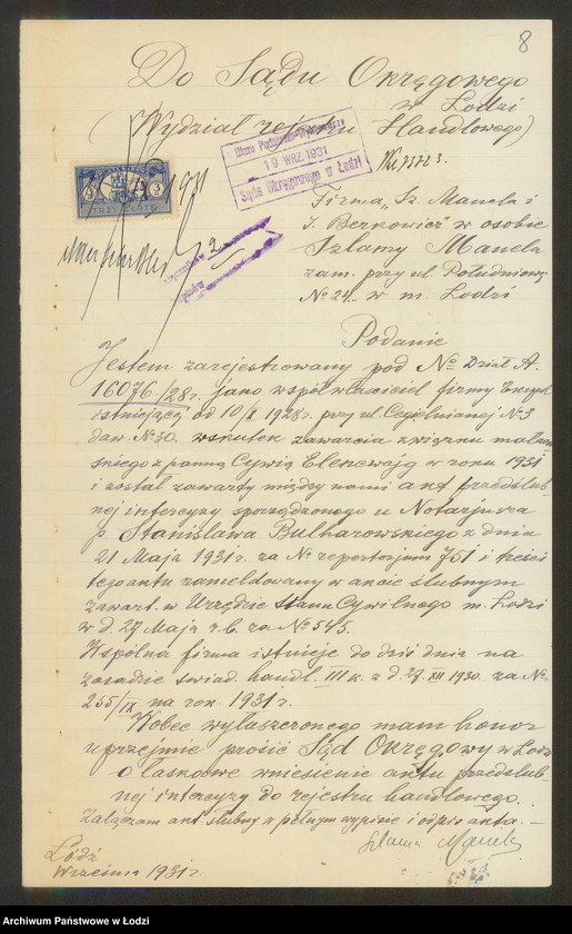 Obraz 10 z jednostki "Przedsiębiorstwo ekspedycyjne Expol właściele Szlama Manela i Icek Berkowicz"