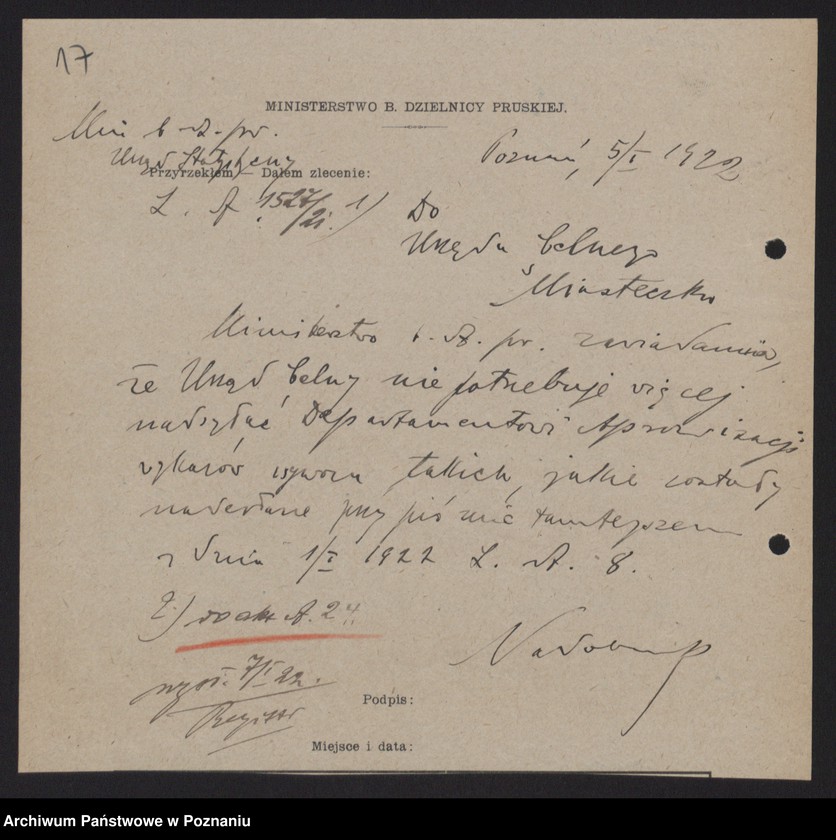 Obraz 19 z jednostki "[Likwidacja Ministerstwa byłej Dzielnicy Pruskiej]"