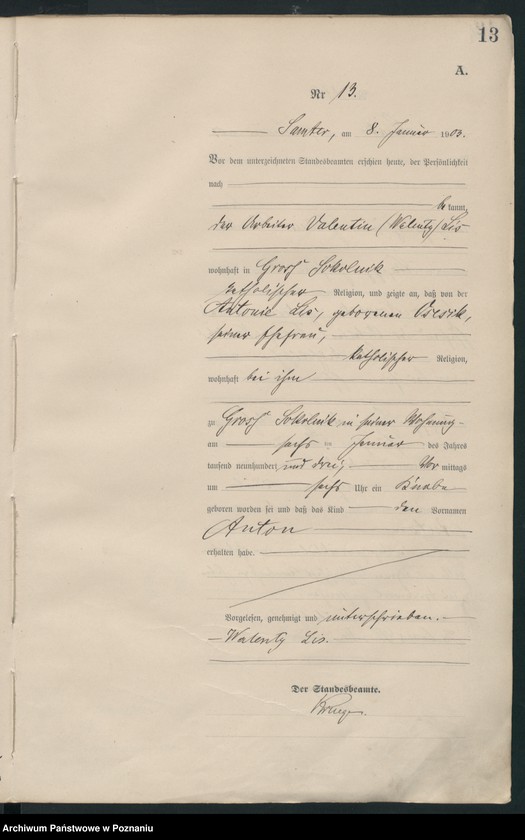 Obraz 16 z jednostki "Geburts-Haupt-Register"