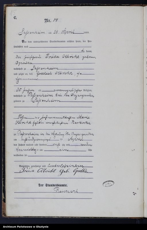 image.from.unit.number "Sterbe-Haupt-Register Nr 1 - 49"
