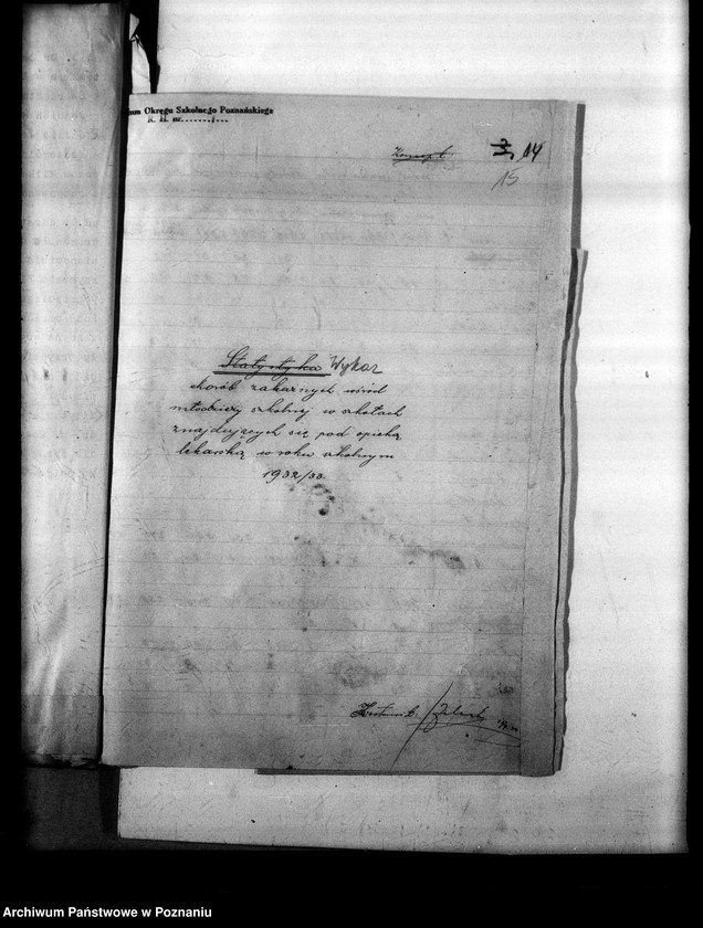 Obraz 19 z jednostki "[Sprawozdania ze stanu opieki higieniczno-lekarskiej w Okręgu Szkolnym Poznańskim]"