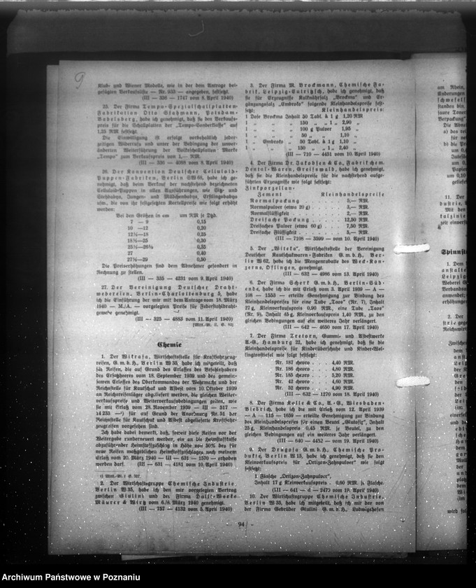 Obraz 13 z jednostki "Mitteilungsblatt für die Preisbildung"