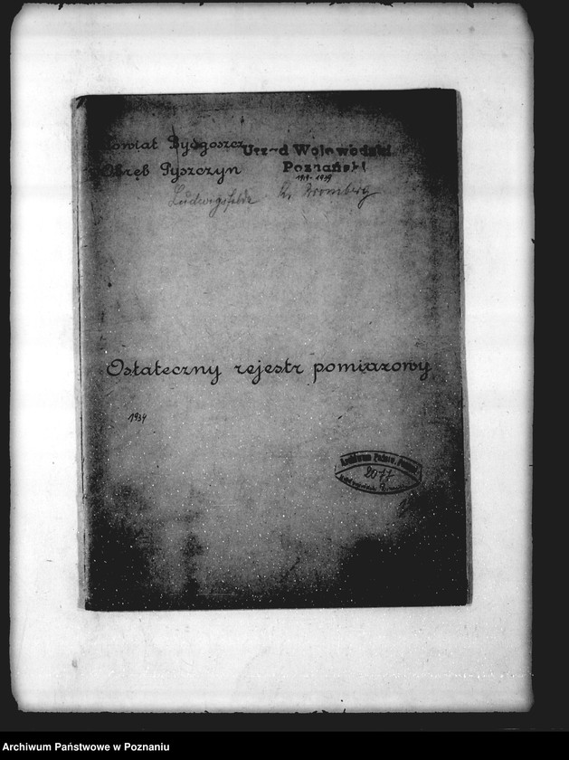 image.from.unit.number "Ostateczny rejestr pomiarowy Majętności Pyszczyn powiatu bydgoskiego"